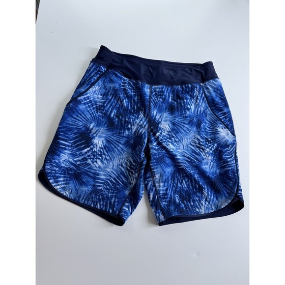 LANDS' END WOMEN'S QUICK DRY 5-INCH SWIM SHORTS WITH PANTY Size 8 Blue Swirl - Picture 9 of 16